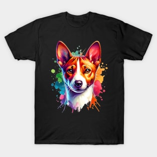 Watercolor Basenji Dog T-Shirt